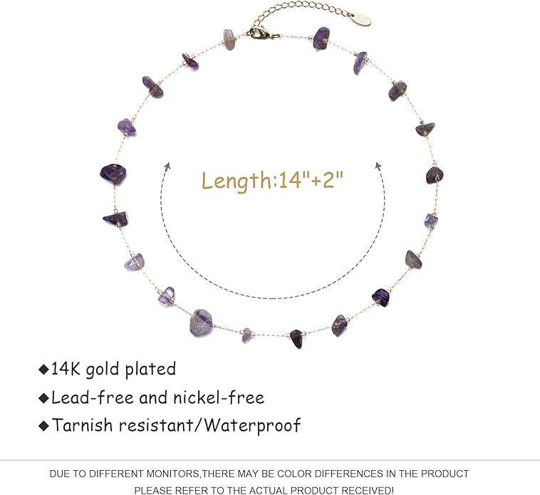 14K Gold Plated Dainty Choker Necklace,Handmade Crystal Beach Beads Necklace Chain Jewelry,Adjustable Gold Chain Delicate Fashion Choker Necklace Jewelry Gift for Women