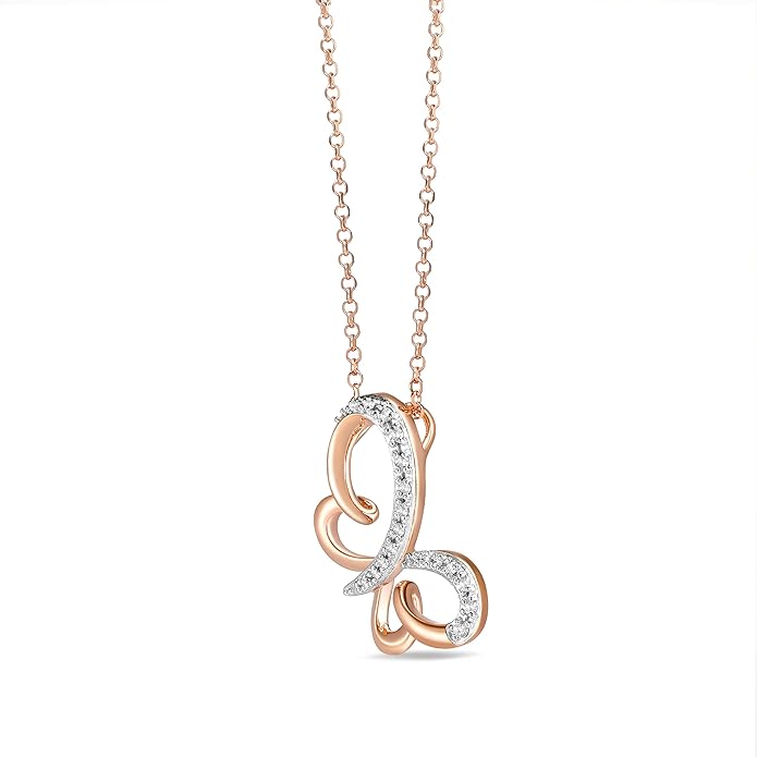 0.1 Ct Diamond Pendant Necklace for Women, 18K Gold Plated 925 Sterling Silver Butterfly, Lotus Flower, Heart or Star Diamond Necklace, April Birthstone Jewelry Gifts, 18"+2" Extender