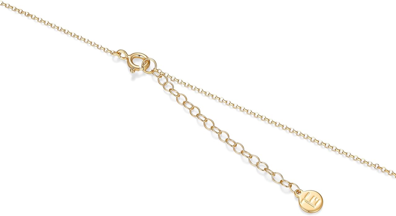0.1 Ct Diamond Pendant Necklace for Women, 18K Gold Plated 925 Sterling Silver Butterfly, Lotus Flower, Heart or Star Diamond Necklace, April Birthstone Jewelry Gifts, 18"+2" Extender