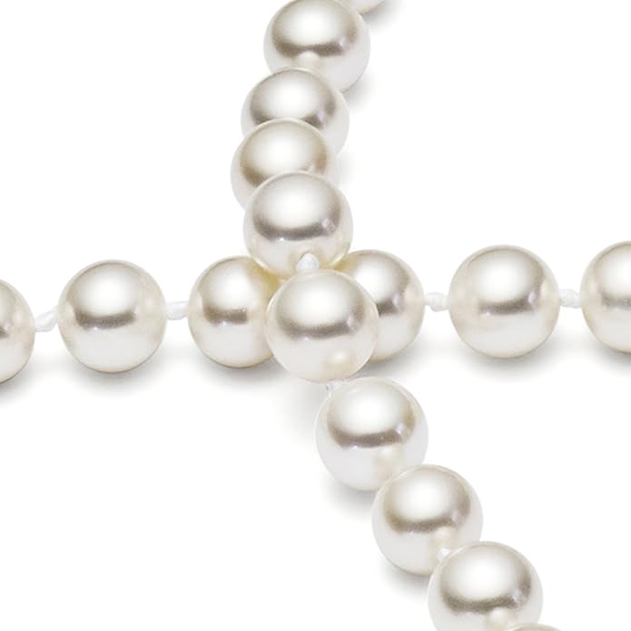 (Set) HinsonGayle AAA GEM White Round Freshwater Cultured Pearls & Stud Earrings 14k GOLD 18 inch