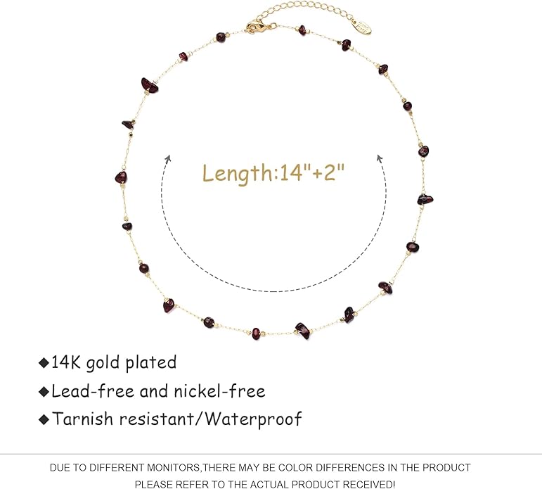14K Gold Plated Dainty Choker Necklace,Handmade Crystal Beach Beads Necklace Chain Jewelry,Adjustable Gold Chain Delicate Fashion Choker Necklace Jewelry Gift for Women