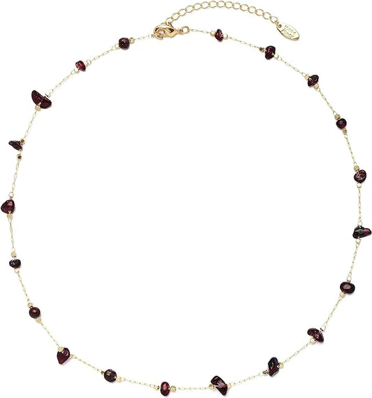 14K Gold Plated Dainty Choker Necklace,Handmade Crystal Beach Beads Necklace Chain Jewelry,Adjustable Gold Chain Delicate Fashion Choker Necklace Jewelry Gift for Women