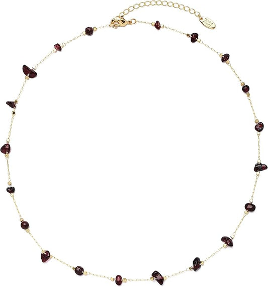 14K Gold Plated Dainty Choker Necklace,Handmade Crystal Beach Beads Necklace Chain Jewelry,Adjustable Gold Chain Delicate Fashion Choker Necklace Jewelry Gift for Women