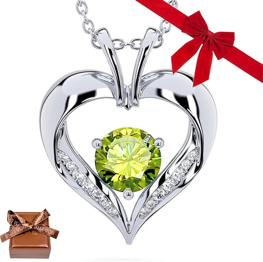 | Heart Birthstone Necklace for girlfriend | Pendant for women birthstone necklace with love heart necklace for women sterling silver necklace heart necklace Love heart pendant necklace