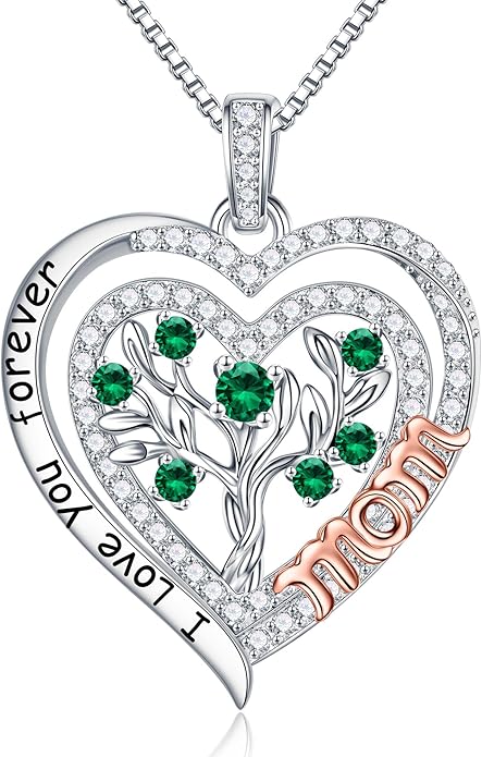 Yoosteel Mothers Day Gifts S925 Sterling Silver Necklace - Rose Flower Heart Necklace for Women Mothers Day Necklace Jewelry Birthday Christmas Mothers Day Gifts for Mom Wife Grandma Sister Daughter